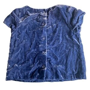 3/$15 Sale OshKosh Genuine Kid Crushed Blue Velvet 3T Girls Jeweled Buttoned Top